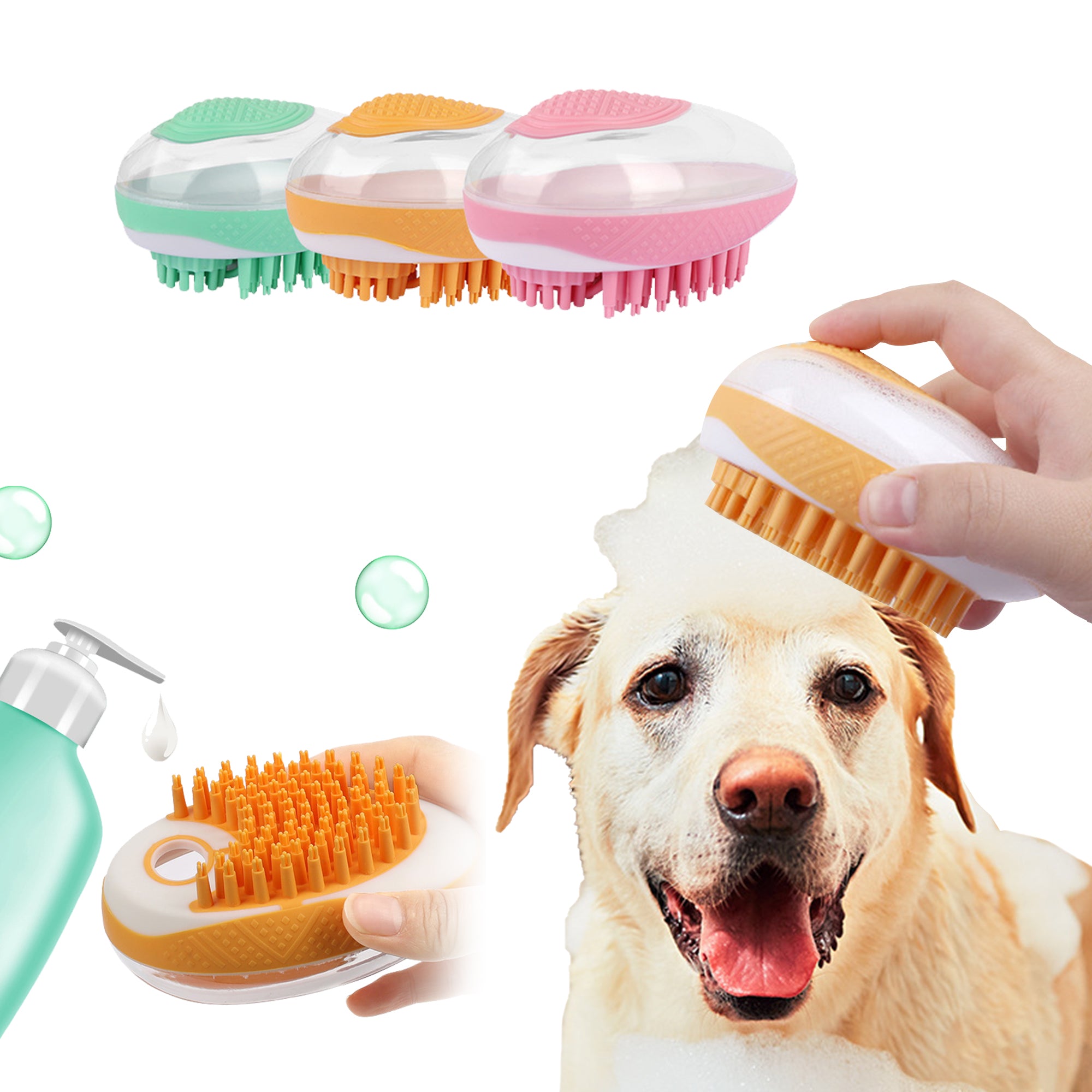 Bath brush for dogs and cats 2 in 1